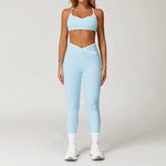 Sportswear Woman Gym Sports Bra Shorts Leggings 2 Piece Set Workout Naked Feeling Seamless Female Fitness Clothing Tracksuits