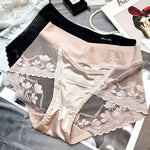 Lace large size high waist underwear women's butt lifting breathable briefs