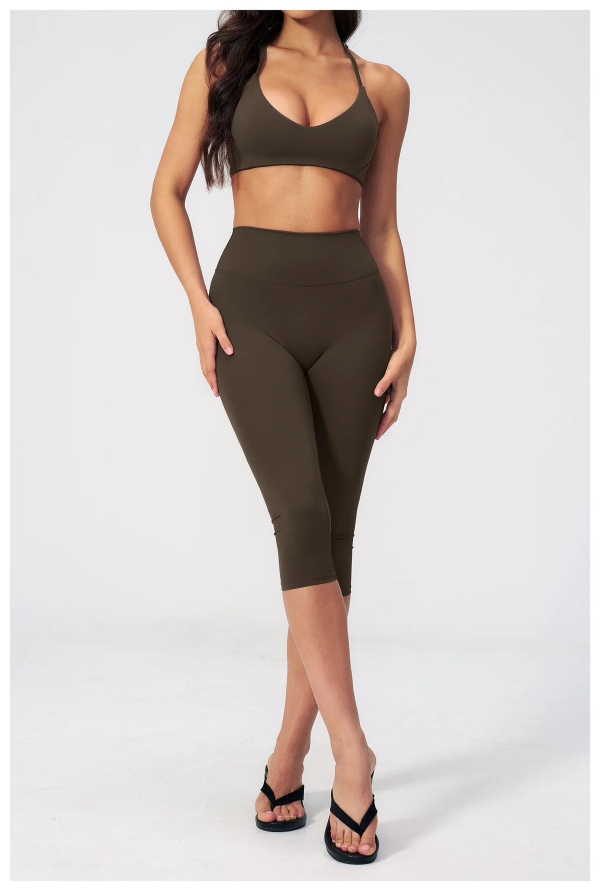 Yoga Pants Women Cropped Pants Sports Pants Fitness Leggings Tights Breathable Quick-drying High Waist Running Workout Pants