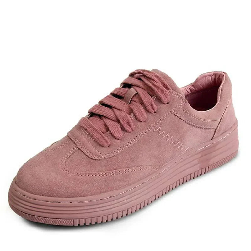 sneakersWomen casual low top leather shoes lightweight white Pink Shoes Breathable Creepers Platform flats Shoes2020