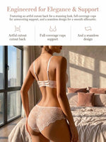 Women's Eyelash Lace Bra Set Criss Cross Straps Sexy Push Up Underwear Elegant Feminine Lingerie set Sleepwear B2333