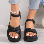 Fashion Mixed Color Platform Sandals Women Ankle Buckle Thick Sole Rome Sandals Woman Summer Open Toe Cross Band Sandalias Mujer