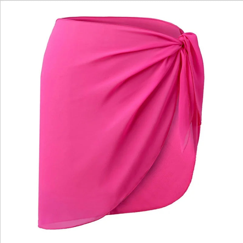 Women Chiffon Swimwear Cover Up Wraps Pareo Scarf Bikini Cover-Ups Wrap Beach Sexy Skirts See-Through Scarf Cover Up Dress