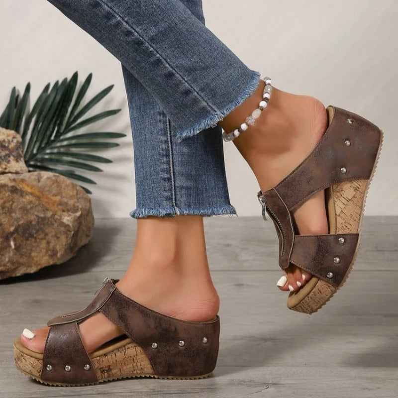 Women Sandals New Summer Roman Open Toe Platform Shoes Women Retro Peep Toe Wedges Shoes Women Casual Design Sandals