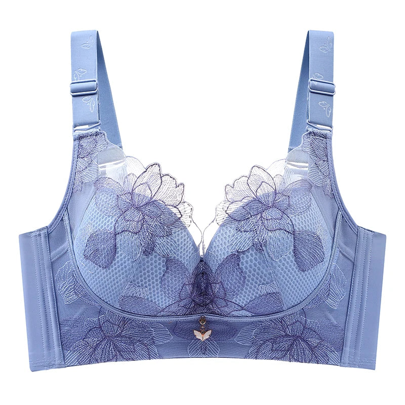 Women's Push up Bras Adjustable New Wireless Bras Women Flower embroidery Bra Underwear Large Size 36-52 CDE Cup Underwear Women
