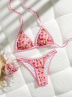 2026 Triangle Halter String Bikini Printed Swimwear Female Sexy Swimsuit Women Bathers Bathing Swimming Swim Suit Beachwear