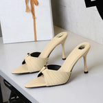 BIGTREE Summer Woman Slippers Fashion Open Toe Thin High Heels Shoes Street Style Stripper Party Slides Zapatos De Mujer