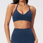 Hanging Neck Yoga Bra Women Sports Bra Breathable Shock Proof Gym Workout Fitness Push up Top Running Active Sportswear Vest Bra