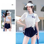New High-end Split Swimsuit with Sports Style and Flat Angle Pants for Slimming and Vacation Swimsuits Cross-border