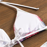 10 Color Flowers Halter Bikini Female Swimsuit Women Swimwear Three-pieces Bikini set With Skirt Bather Bathing Suit Swim V6637C
