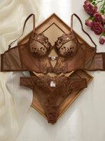Sexy Large Size Lingerie Women Bra Set Girl Floral Lace Underwear Set Underwire Brassiere Push Up Outfit Delicate Bra Kit