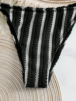 Sexy Black White Patchwork Bikini Set 2026 Women Striped High Waist Shorts 3 Piece Swimsuit Summer Push Up Bathing Suit Swimwear