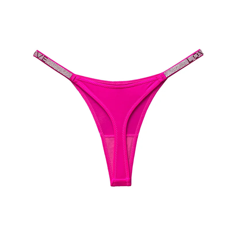 Sexy Panties Women Thongs Rhinestones G string Letter Diamonds Sports Thong Low Waist Briefs T-back Fitness Size S-XL