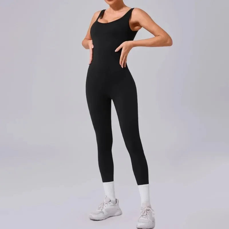 Seamless Yoga Jumpsuits Sports Fitness Hip-lifting Hollow Beauty Back One-piece Workout Running Gym Leggings Bodysuits for Women