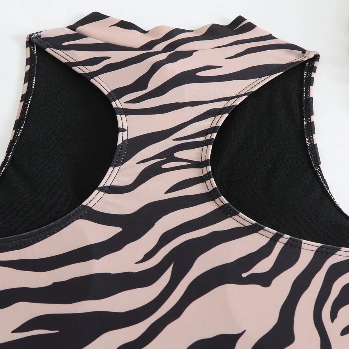 Zebra Print One Piece Swimsuit Woman High Neck Bodysuit Zipper Swimwear Beach Wear Leopard 2024 Bathing Suits Holiday Summer