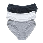 3Pcs/Set Cotton Panties Women Lace Trim Briefs Female Underpants Solid Color Soft Underwear Sexy Lingerie Intimates M-XL