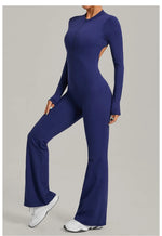 Women's Seamless Yoga Jumpsuits Sports Fitness Gym One-piece Long-sleeves Hip-Lifting Beauty Back Workout Training Bodysuits