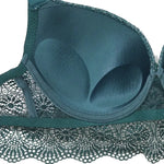 Beauwear Elegant Rhinestone Straps Scallop Trim Bra for women Contrast Lace Push Up Bras 80B 85B 90B 95B-137