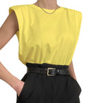 Fashion Women Ladies Solid T shirt Tops Sleeveless O neck Tops Summer Loose Casual Clothes S M L