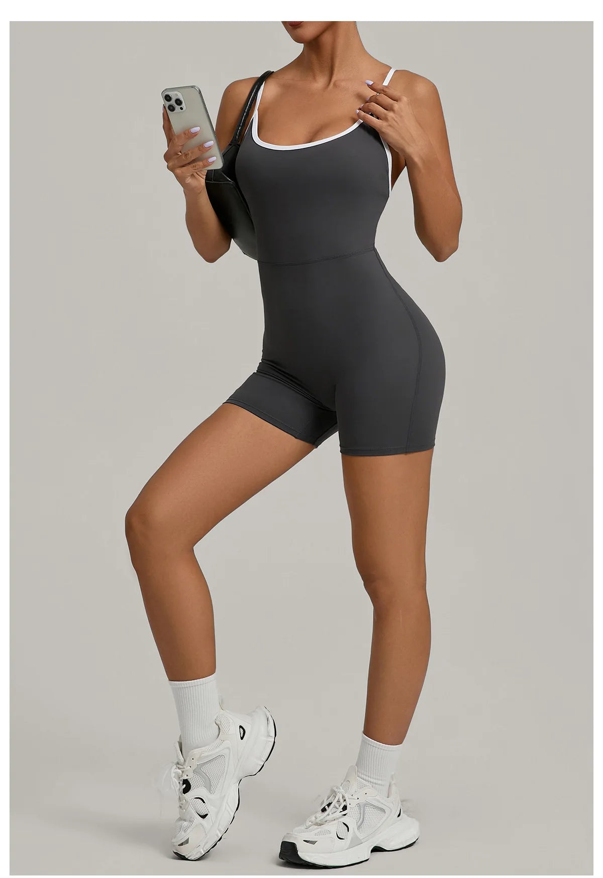 Spring/summer Women's Contrasting Yoga Jumpsuit Hollow Out Cross Back Camisole One Piece Sports Suit Hip Lifting Fitness Romper