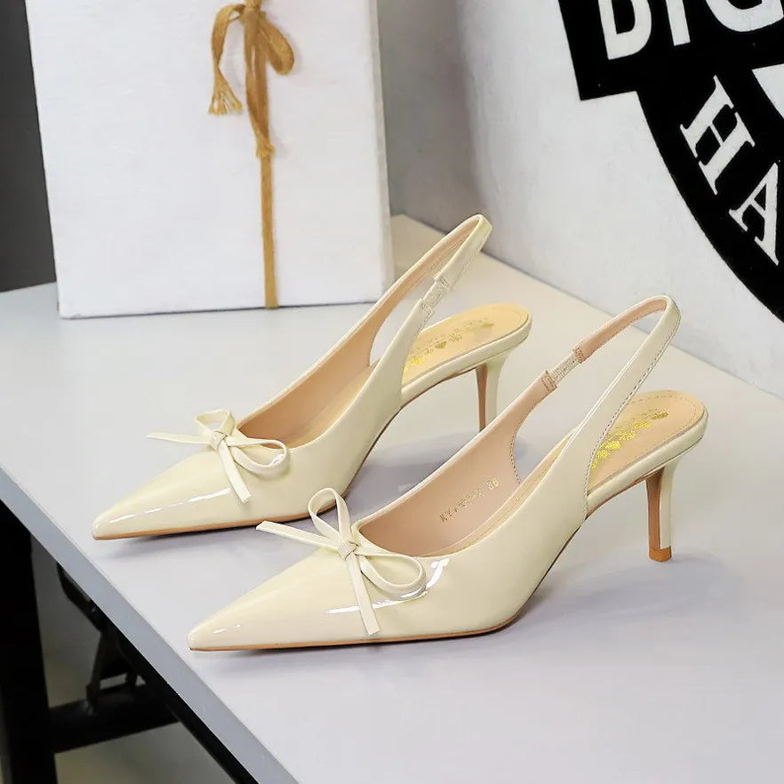 2026 Latest Light Luxury Style Women's Casual High Heel Sandals Summer Exquisite Pointed Shallow Mouth Fine Heel Modern Sandals