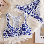 Seamless Bra Set Women Leopard Y-Shape Wireless Bra Low Waist Panties Sexy Lingerie Sport Brassiere Female Underwear Set
