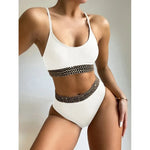 Bikini 2026 Sexy Swimwear Swimsuit Women Pit Striped Gold Wavy Edge Patchwork High Waist Bikinis Set Bathing Suit Beach Bikini