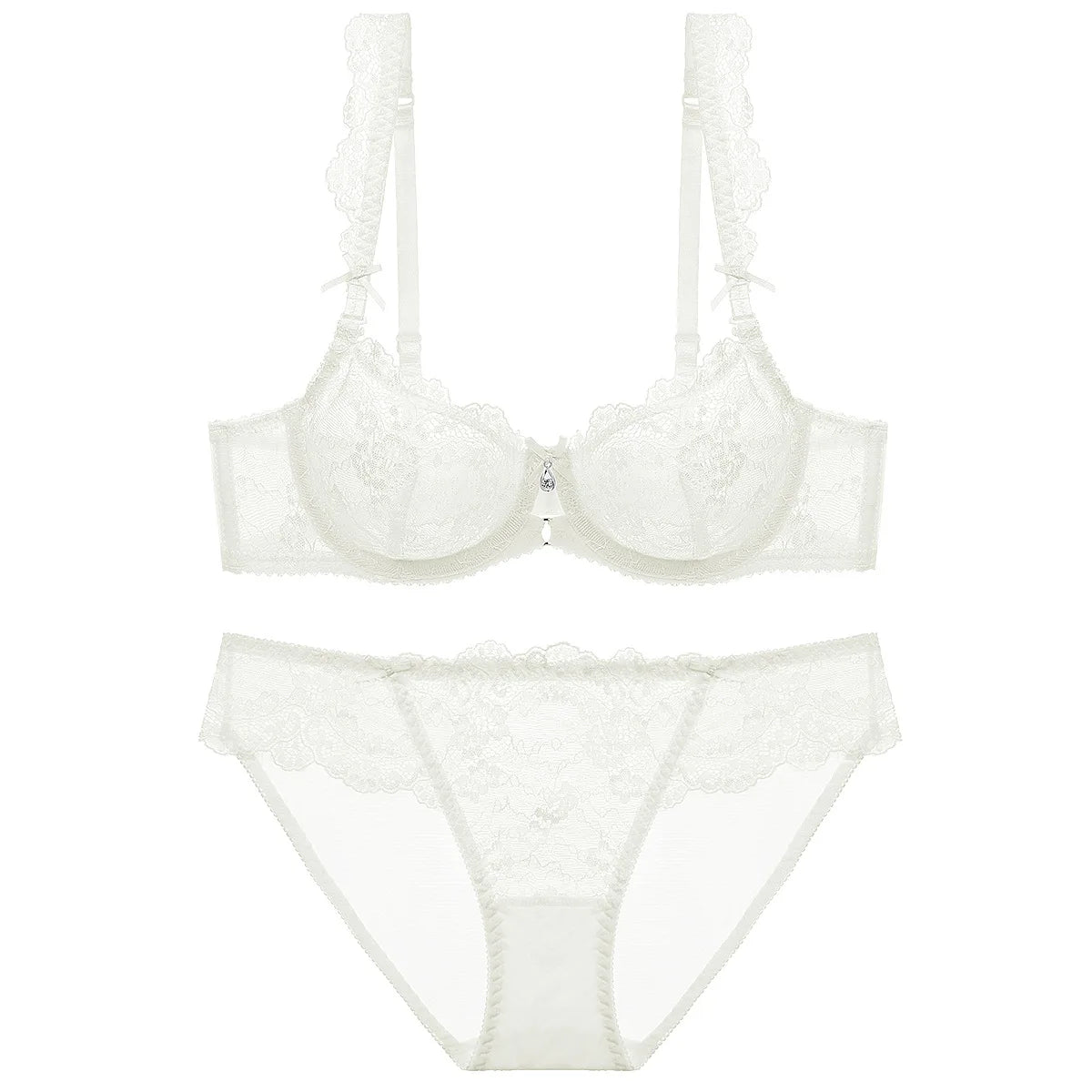 Sexy Hollow Push Up Bra Set French Ultra Thin Lace Embroidery Women Underwear Burgundy Breathable Temptation Plus Size Lingerie