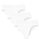 3Pcs/Set High Rise Briefs Women Classic Panties Female Underpants Solid Color Panty Plus Size Underwear Sexy Lingerie S-3XL