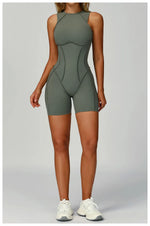 New Seamless Yoga Jumpsuits Sports Fitness Hip-lifting Backless Shorts One-piece Workout Gym Leggings Tracksuits for Women