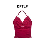DFTLFNew Women Seamless V-neck Sports Vest Breathable Sleeveless Yoga Top Detachable Padding Slim Fit Gym Running Workout Athlet