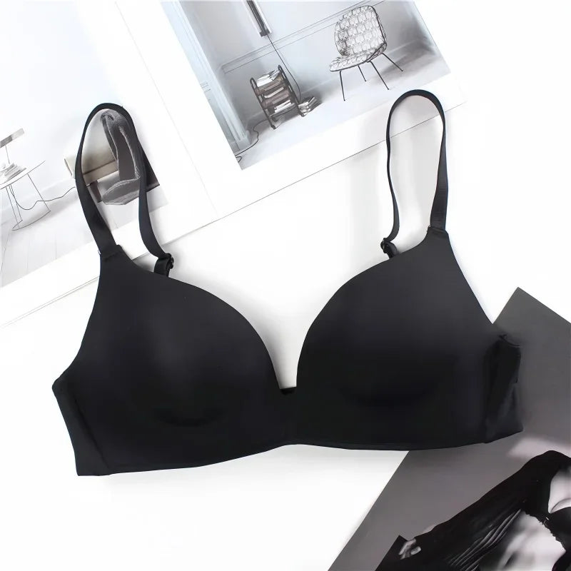 2Pcs/Set Padded Bras For Women Push Up Bra Underwear Non-wire Brassiere Sexy Lingerie Solid Color 3/4 Cup Comfort Intimates