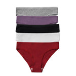 5Pcs/Set Women Cotton Panties Solid Color Low Rise Briefs Female Underpants Comfort Soft Stretch Panty Sexy Lingerie S-XXL