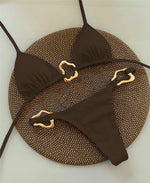 Sexy Halter Micro Bikini 2025 Women Swimsuit Solid Swimwear Thong Bikinis Set Brazilian Beach Wear Bathing Suit Biquini Female