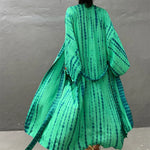 New 10 Colors Printed Long Sleeve With Belt Tunic Beach Cover Up Cover-ups Beach Dress Beach Wear Beachwear Female Women V4521