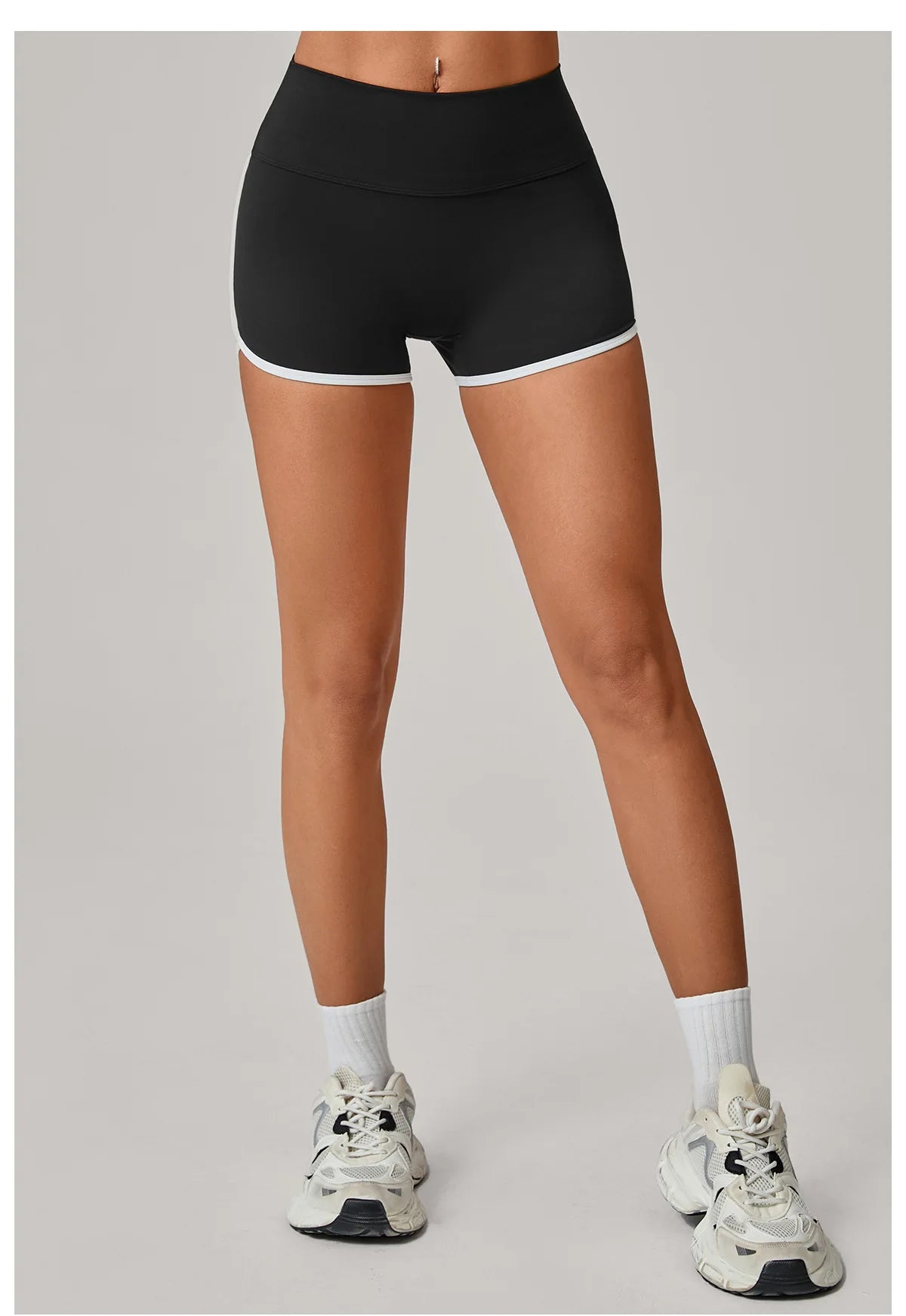 Color Blocking Patchwork Yoga Shorts Women Tight Fitting Peach Hip Lifting Sports Pants Gym Running Bike Wear Leggings