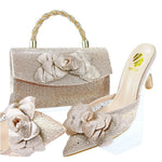 DoershowLastest Italian Design Fashion Style Ladies Shoes with Matching Bag Set 2025 Nigerian Shoes and Bag SetHA1-1