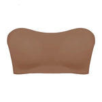 Women's Sexy Strapless Push Up Bra Removable Padded Seamless Ice Silk Top Women Invisible Beauty Back Anti-slip Off-shoulder Bra