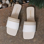 Leisure Flat Bottom Sandals Women's New 2026 Square Head Low Heel Solid Color Casual Large Size Beach Slippers