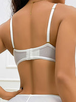 Sexy Mesh Patchwork Lingerie for Women, Soft Underwire, Thin Top and Thick Bottom, Super Push-Up, Anti-Sagging Bra, Side Breast Support Bra
