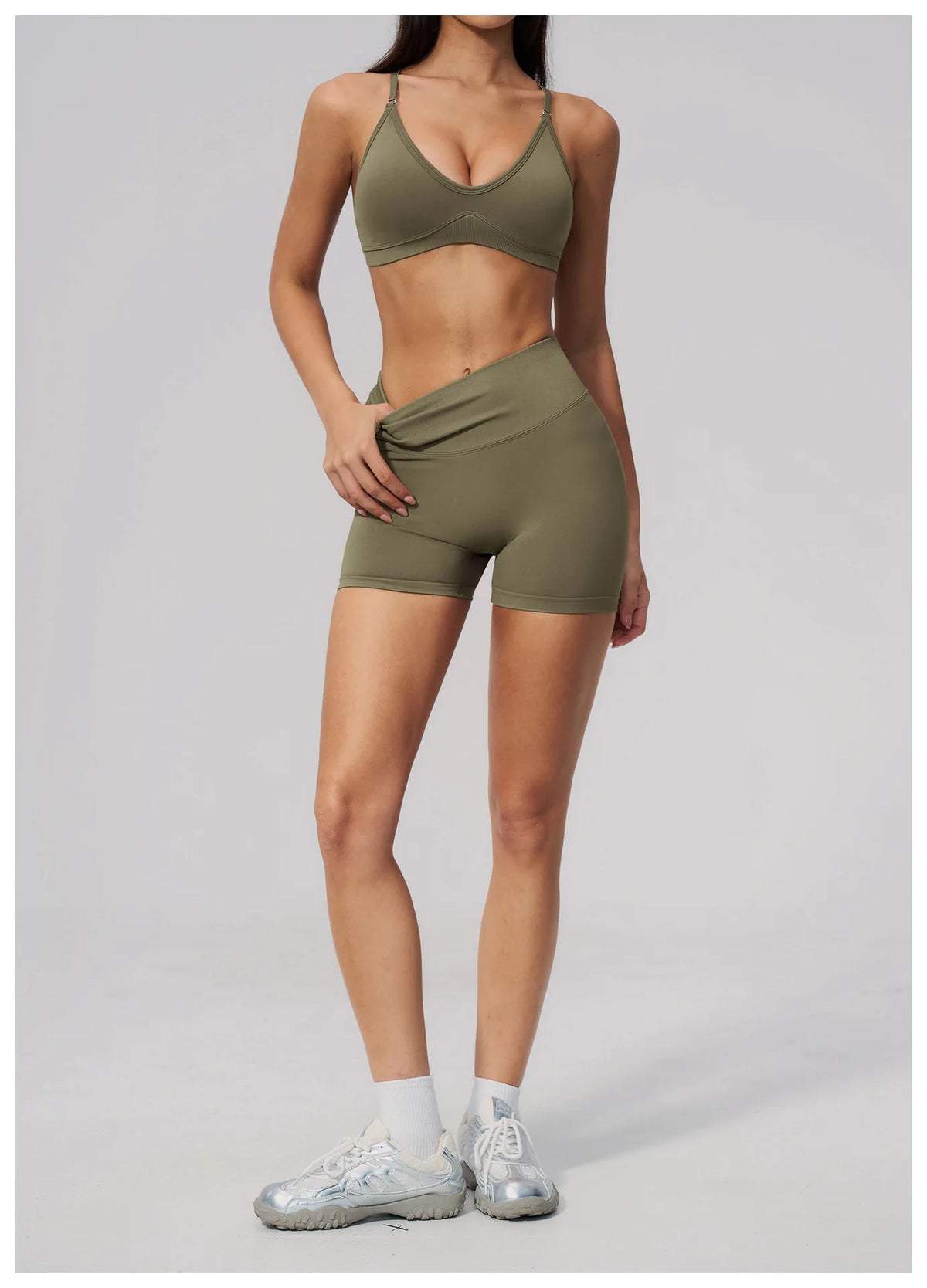 Seamless Yoga Excersize Sets Women Cross Back Sports Bra Tracksuit Workout Clothes High Waist Hip Lifting Shorts Fitness Suits