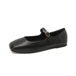 2025 Elegant Woman Square Toe Lolita Lady Barefoot Boat Gold Flats Elegant Soft Sole Ballerina Party Mary Jane Shoes