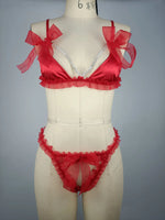 Valentine's Day Sexy Temptation Lingerie Set - Metal Breast-exposing Open Crotch Passionate Temptation Uniformsexy bras