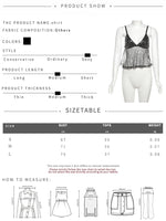 kliou Mesh Sequins Women Tops Summer Thin Shiny V-neck Backless Ruffle Trim Crop Camis Female Popular Hipster Sexy Streetwear