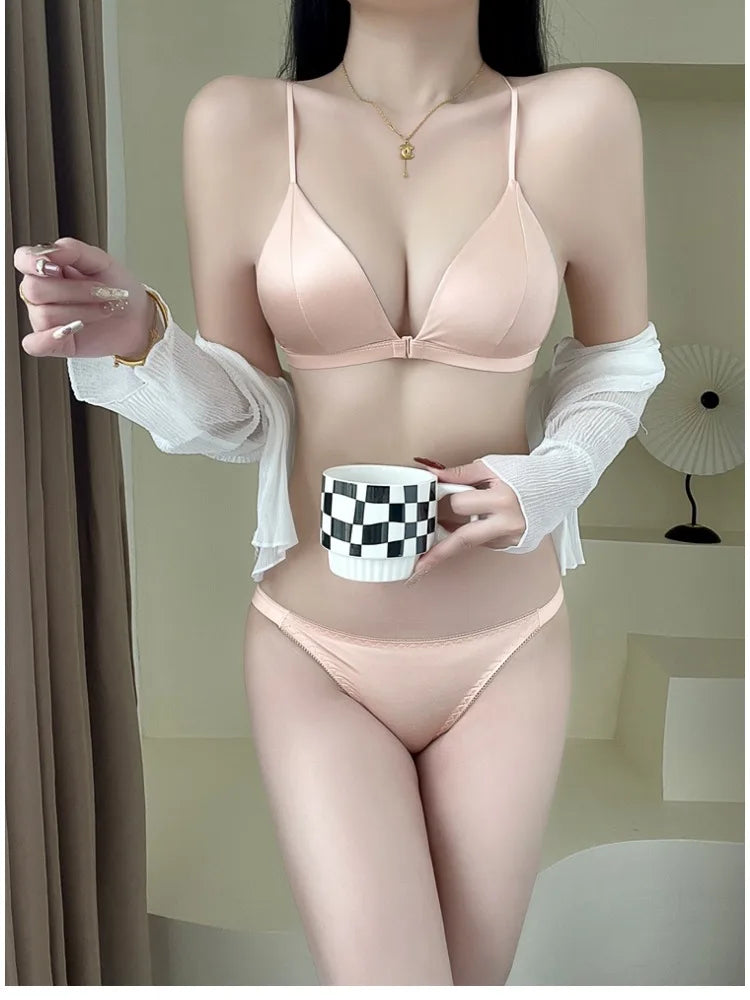 Sexy Push Up Triangle Bra Small Bust Front Closure Adjustable Straps Slim Back Ultra Thin Bikini Set Wirefree CA Delivery MOYISU
