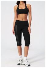 Summer Color Blocked Yoga Sets Women Slim Sports Bra High Waist Pants Fitness Suits Outwear Gym Running Push Up Workout Clothes