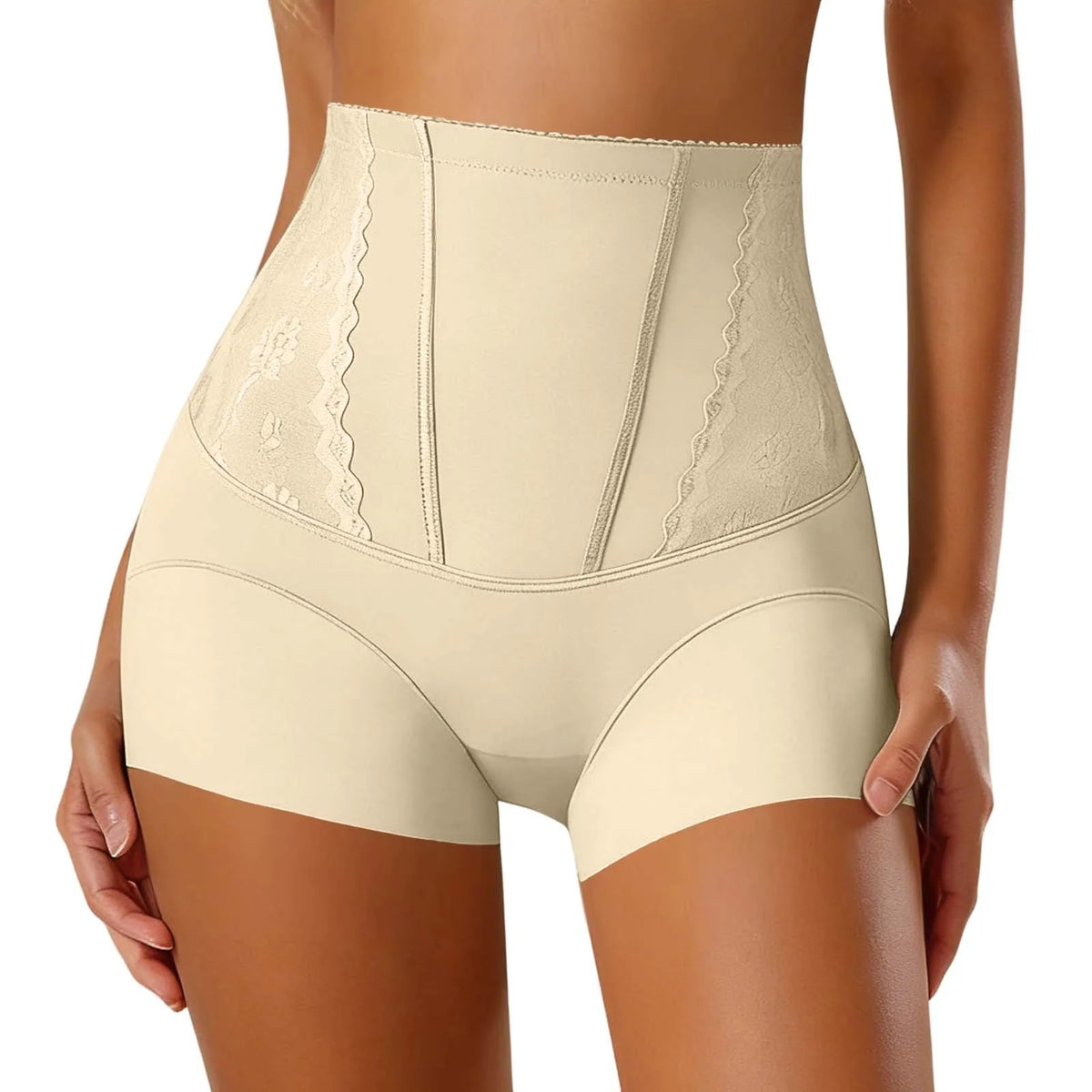 High Waist Lace Flat Belly Boxer Shorts For Women Slimming Panties Shapewear Tummy Control Underwear Female Hip Lifting Briefs