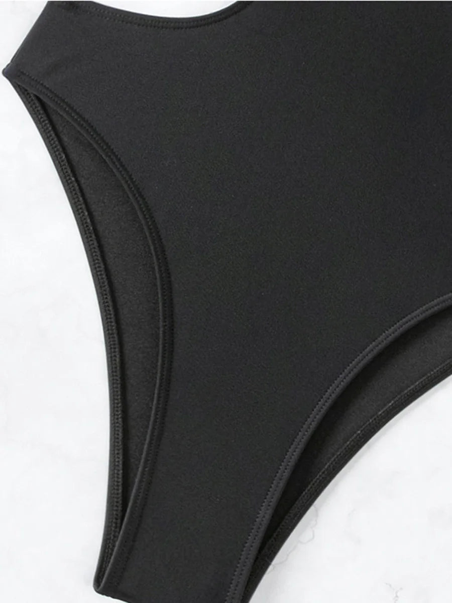2025 Halter Hollow Out High Cut One Piece Swimsuit Women Swimwear Female Monokini Cross Backless Bathing Suit Swim Beach Wear