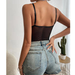 Sexy Lace Bodysuit for Women Bodies Elegant Women's Top 2025 New Summer Solid Bodycon Ribbed Bodysuits