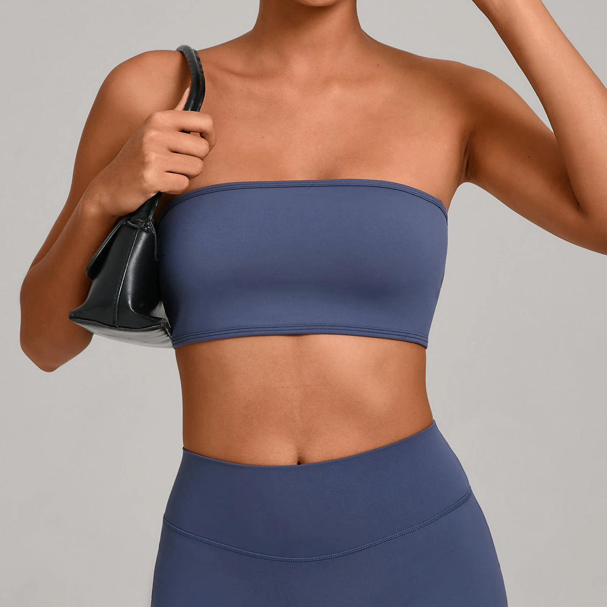 Padded Backless Bandeau Sports Bra Gym Women Crop Tube Top Seamless Yoga Top Sexy Workout Sportswear Push-up Fitness Underwear